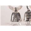 Image 2 : Three vintage sterling silver baby toys including two birth record bells, one marked "6 lbs. 13 oz O
