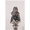 Image 2 : Antique British hallmarked sterling silver baby motif rattle with mother-of-pearl gum soother