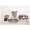 Image 2 : Three pieces of sterling silver including Birks pierced edge dish, repousse pin tray and footed salt