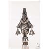 Image 2 : Antique British hallmarked sterling silver Pierrot rattle with bells, whistles and mother-of-pearl h