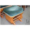 Image 2 : Semi contemporary oak framed glider rocker and matching ottoman