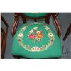Image 2 : Antique ladies parlour chair with floral needlepoint upholstery