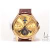 Image 2 : Men's mechanical wrist watch with leather strap, working at time of cataloguing