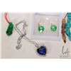 Image 2 : Tibetan bead bracelet plus a pair of earrings, spinach coloured pendant and a heart of the ocean nec