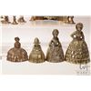 Image 2 : Large tray of brassware including candlesticks, Dutch lady motif bells and fireplace motif candle co