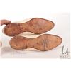Image 10 : Pair of child's antique kid leather shoes with note of provenance dating them back to late 1800's an