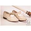 Image 2 : Pair of child's antique kid leather shoes with note of provenance dating them back to late 1800's an