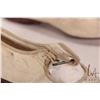 Image 9 : Pair of child's antique kid leather shoes with note of provenance dating them back to late 1800's an