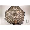 Image 8 : Antique Victorian silk and chantilly lace parasol with carved ivory handle, 21" in length  Note: Can
