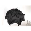 Image 2 : Antique parasol with ruffled cover and ebonized wooden collapsable handle, 27" full length