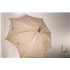 Image 2 : Antique parasol with printed cotton cover and decorative wooden handle 26" in length