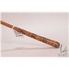 Image 8 : Antique parasol with printed cotton cover and decorative wooden handle 26" in length