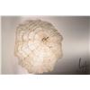 Image 2 : Antique parasol with ruffled cotton cover and bamboo handle 26" in length