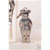 Image 8 : Two silver baby rattles including bear with mother-of-pearl gum soother with British sterling hallma