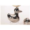 Image 2 : Two vintage silver baby rattles including bar bell marked sterling and an unmarked duck