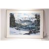 Image 2 : Barb Brooks framed original watercolour painting of a winter mountain scene, 21" X 28". Note: This i
