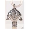 Image 2 : Antique sterling silver baby rattle with mother-of-pearl handle, missing two bells, marked with Brit