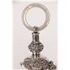 Image 2 : Antique Victorian sterling silver baby rattle with mother-of-pearl ring and three bells, note: missi