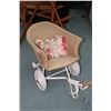 Image 2 : Child's vintage wicker pull cart note: Doll and Teddy bear use only