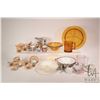 Image 1 : Selection of vintage children's dishware including amberina nursery rhyme set, doll sized lustre tea