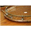 Image 2 : Antique quarter cut oak, double handled drinks serving tray with galley 22" X 16"