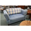 Image 1 : Vintage knoll style settee with mechanical fold down, multi position arms, width with arms up 53" an