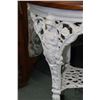 Image 2 : Antique cast iron English made Biclam garden table figural Britannia legs on raised lions paw feet a