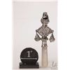 Image 2 : Antique sterling silver bells and whistle baby rattle with mother-of-pearl gum soother, marked with 