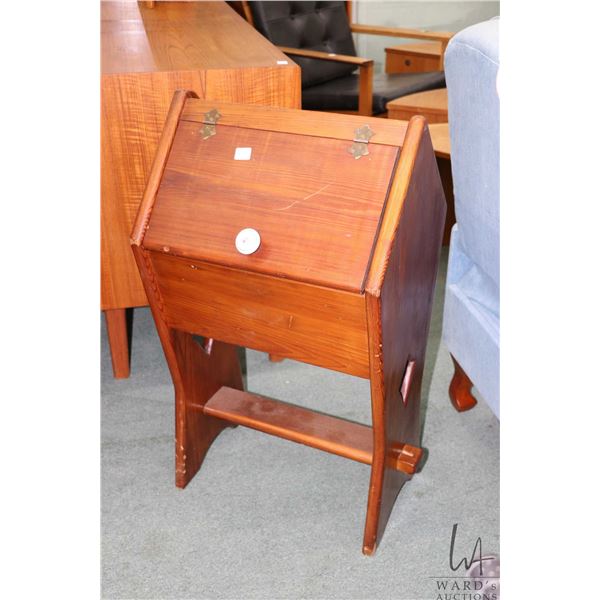 Country style chair side sewing/ knitting cabinet, 30" H X 17" X 13"