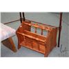 Image 2 : Three pieces of semi contemporary furniture including book/ magazine caddy, upholstered stool and fo