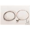 Image 1 : Two unmarked silver bracelets including Indian pierced bangle with double elephant heads
