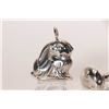 Image 2 : Two silver baby rattles including sterling silver bar bells and an unmarked silver rabbit