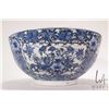 Image 8 : Antique nineteen century blue and white Chinese bowl with hand painted flowers, bird and court scene