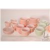 Image 2 : Large selection of child's glass dishware including creams and sugars, teacups and saucers, small ju