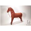 Image 1 : Antique German toy horse, possibly started life as a pull toy, with burlap covering, stuffed with wo