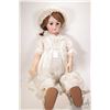 Image 1 : Antique 33" bisque head doll marked "Dep", 14", on a jointed composition body labeled "Bebe Jumeau".