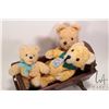 Image 2 : Three vintage bears including German crib toy bear, antique jointed bear and a bear with collar and 