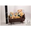 Image 3 : Three vintage bears including German crib toy bear, antique jointed bear and a bear with collar and 
