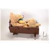 Image 5 : Three vintage bears including German crib toy bear, antique jointed bear and a bear with collar and 