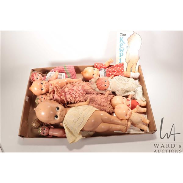 Tray lot of Kewpie and carnival dolls including celluloid and composition