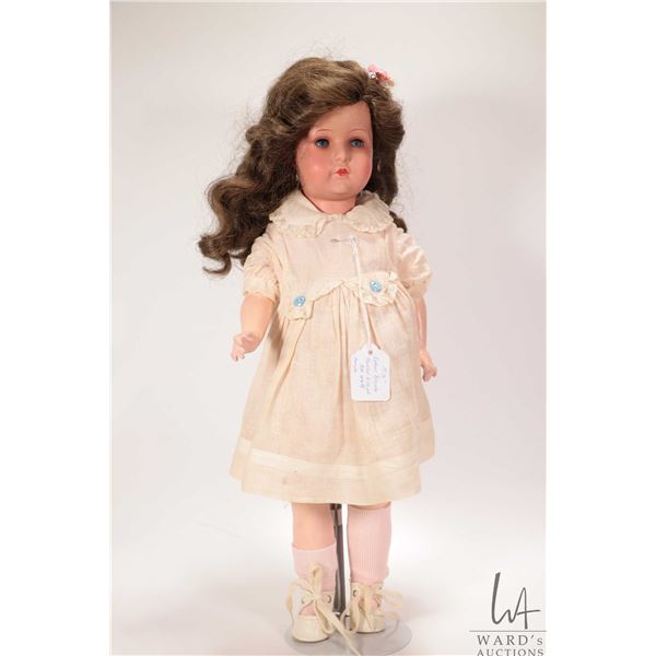 Antique 19 1/2" AM 447 "Eaton's Beauty" painted bisque headed doll on composition body with replaced