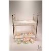 Image 1 : Set of dolls bunk beds in brass tone with mattresses, note: can be made into two single beds and a c
