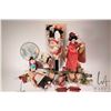 Image 1 : Tray lot of Asian collectible dolls including composition Baby Amah Chinese figure with infant 11", 