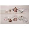 Image 1 : Selection of vintage and collectible china teaware including three miniature teapots from the Victor