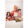 Image 1 : Selection of vintage dolls and a small wooden tea set