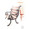 Image 2 : Two pieces of doll furniture including 16" wide park bench and a rocking chair