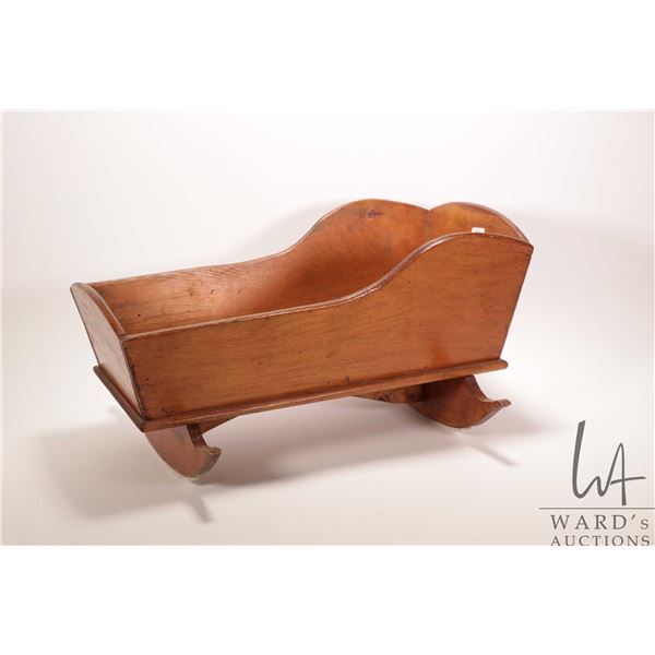 Upper Canadian pine doll's cradle 19" in length