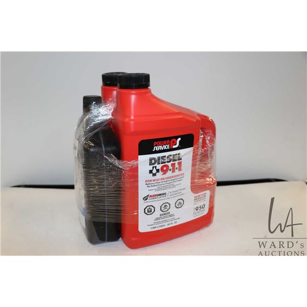 Two 1.893 ltr containers of Power Service Diesel 911 and one 946 ml container of ABC air brake condi