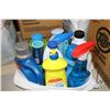 Image 1 : Selection of household cleaners including one 1.74 L container of Purex laundry soap, one 828 ml of 