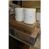 Image 1 : Tork bathroom tissue dispenser # 56 TR, one box of Tork mini jumbo bathroom tissue rolls and two 9" 